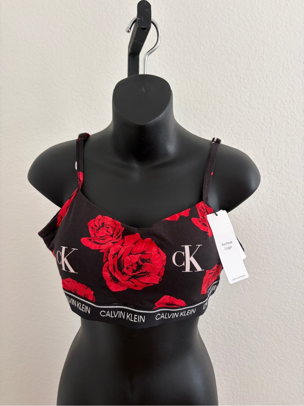 Calvin Klein Cotton Logo Bralette, size L